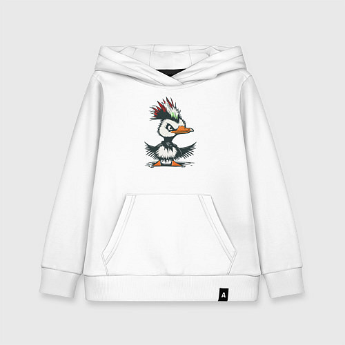Детская толстовка-худи Гусь панк / Белый – фото 1