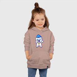 Толстовка детская хлопковая Хип-хоп медведь, цвет: пыльно-розовый — фото 2