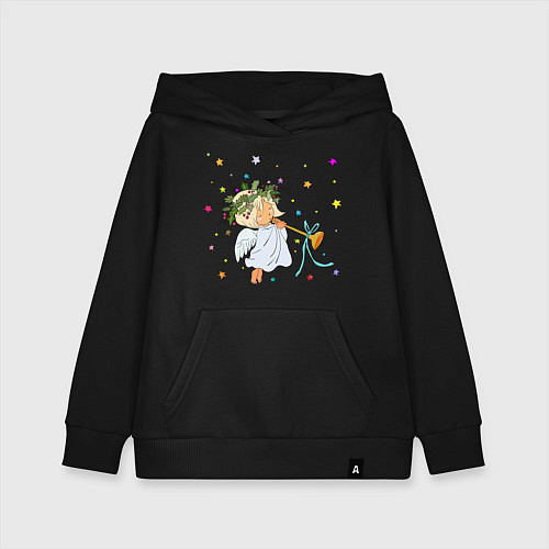 Детская толстовка-худи Рождественский ангел / Черный – фото 1