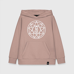 Толстовка детская хлопковая Slipknot логотип слипкнот, цвет: пыльно-розовый