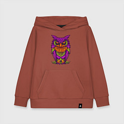 Толстовка детская хлопковая Purple owl, цвет: кирпичный