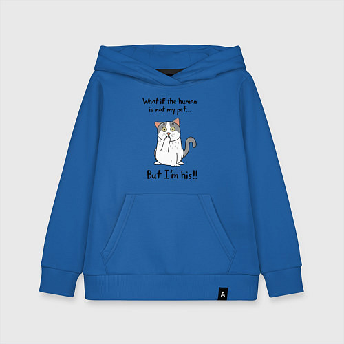 Детская толстовка-худи Разве человек не мой питомец / Синий – фото 1