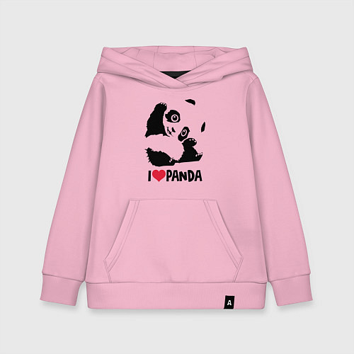 Детская толстовка-худи I love panda / Светло-розовый – фото 1