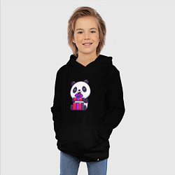 Толстовка детская хлопковая Панда с подарком, цвет: черный — фото 2