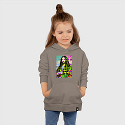 Толстовка детская хлопковая Mona Lisa - mosaic pop art, цвет: утренний латте — фото 2