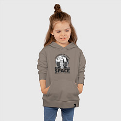 Толстовка детская хлопковая Исследование космоса, цвет: утренний латте — фото 2