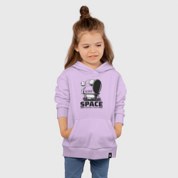 Толстовка детская хлопковая Космическая экспедиция лунохода, цвет: лаванда — фото 2