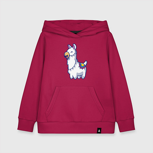 Детская толстовка-худи Весёлая альпака / Маджента – фото 1
