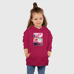 Толстовка детская хлопковая Барби в кабриолете на горной дороге, цвет: маджента — фото 2