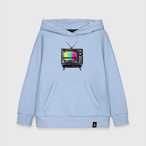 Детская толстовка-худи Старый телевизор no signal / Мягкое небо – фото 1