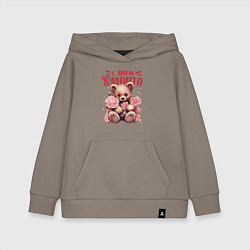 Толстовка детская хлопковая С днём 8 марта мишка, цвет: утренний латте