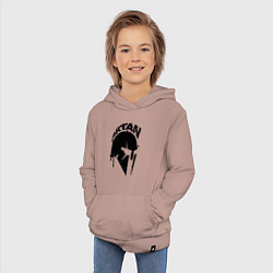 Толстовка детская хлопковая Спартанец - шлем, цвет: пыльно-розовый — фото 2