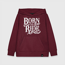 Толстовка детская хлопковая Born to ride - рожденный ездить, цвет: меланж-бордовый