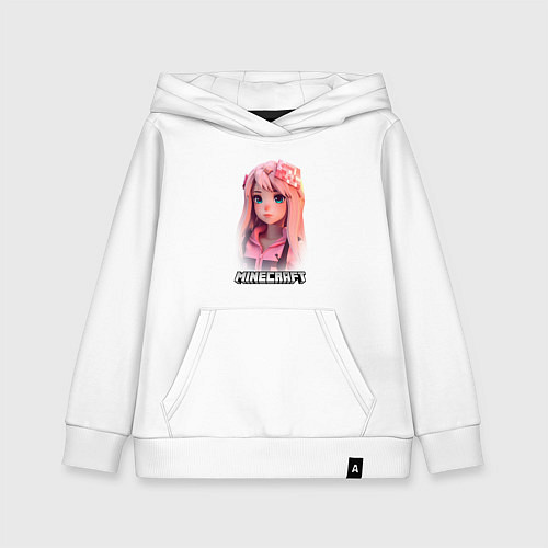 Детская толстовка-худи Minecraft персонаж девушки / Белый – фото 1