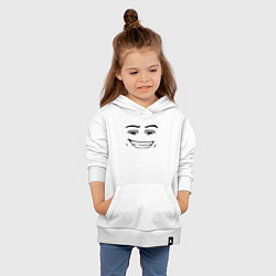 Толстовка детская хлопковая Роблокс лицо улыбка, цвет: белый — фото 2