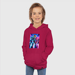 Толстовка детская хлопковая Minecraft - characters ai art, цвет: маджента — фото 2