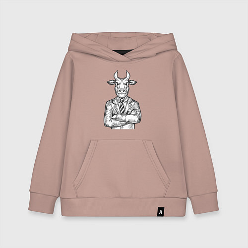 Детская толстовка-худи Bull boss / Пыльно-розовый – фото 1