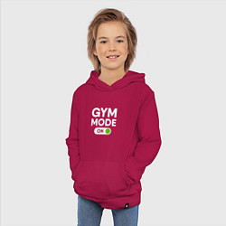 Толстовка детская хлопковая Gym mode on, цвет: маджента — фото 2
