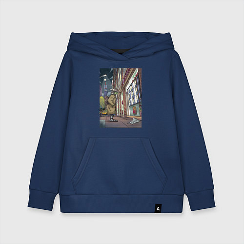 Детская толстовка-худи Странник дома - Нью-Йорк / Тёмно-синий – фото 1