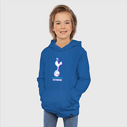 Толстовка детская хлопковая Tottenham FC в стиле glitch, цвет: синий — фото 2