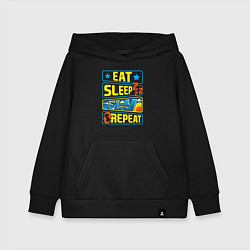 Толстовка детская хлопковая Eat sleep fly, цвет: черный