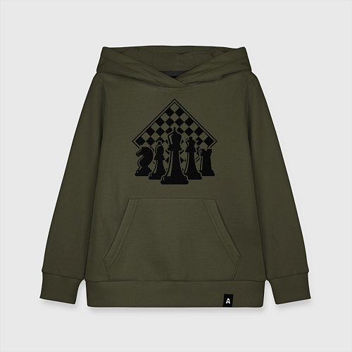 Детская толстовка-худи The chessboard / Хаки – фото 1