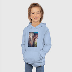 Толстовка детская хлопковая Тихиро Огино Хаку Унесённые призраками, цвет: мягкое небо — фото 2