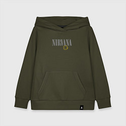 Толстовка детская хлопковая Nirvana logo smile, цвет: хаки