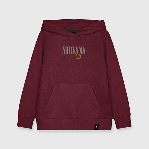 Детская толстовка-худи Nirvana logo smile / Меланж-бордовый – фото 1