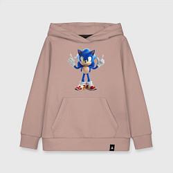 Толстовка детская хлопковая Ёж соник бум, цвет: пыльно-розовый