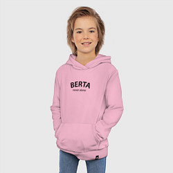 Толстовка детская хлопковая Berta never alone - motto, цвет: светло-розовый — фото 2