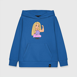 Толстовка детская хлопковая Barbie power, цвет: синий