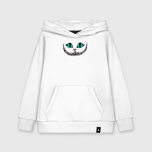 Детская толстовка-худи Улыбка кота Чешира / Белый – фото 1