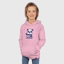 Толстовка детская хлопковая Панда привет, цвет: светло-розовый — фото 2