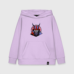 Толстовка детская хлопковая Samurai evil face, цвет: лаванда
