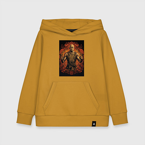Детская толстовка-худи Тайский боец Муай Тай / Горчичный – фото 1