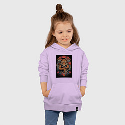Толстовка детская хлопковая Боевой тигр Муай Тай, цвет: лаванда — фото 2