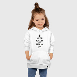 Толстовка детская хлопковая Keep calm and ninja on, цвет: белый — фото 2