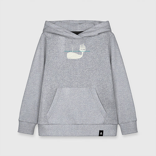 Детская толстовка-худи Кит и корабль / Меланж – фото 1