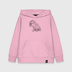 Толстовка детская хлопковая Новогодний поросенок, цвет: светло-розовый