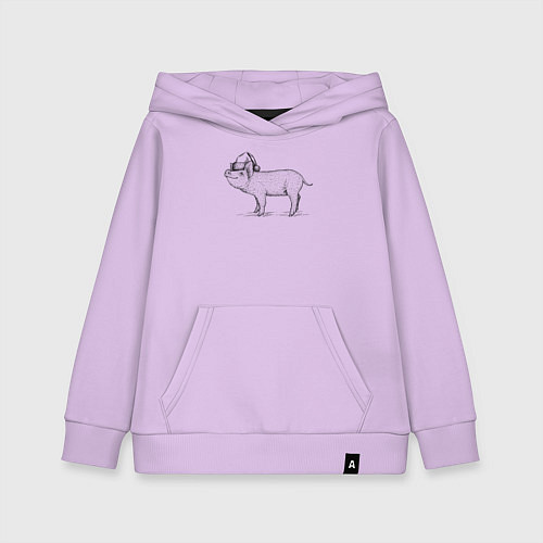 Детская толстовка-худи Новогодний минипиг / Лаванда – фото 1