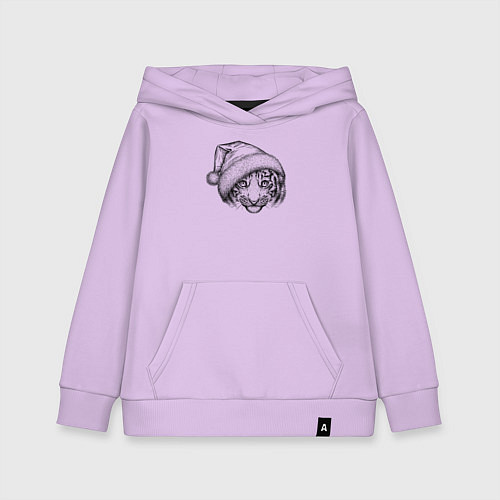 Детская толстовка-худи Новогодний тигренок / Лаванда – фото 1