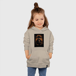 Толстовка детская хлопковая Скелет едет на старом мотоцикле, цвет: миндальный — фото 2