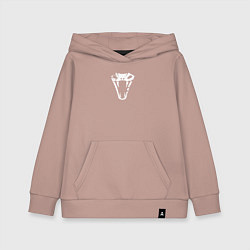 Толстовка детская хлопковая Знак школы змеи с потертостями - Ведьмак 3, цвет: пыльно-розовый
