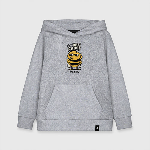 Детская толстовка-худи Why bee cause im cool / Меланж – фото 1