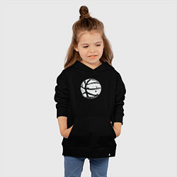 Толстовка детская хлопковая Basket balls, цвет: черный — фото 2