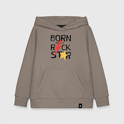 Толстовка детская хлопковая Рождён быть рок звездой, цвет: утренний латте