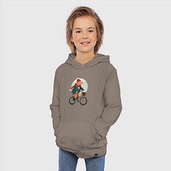 Толстовка детская хлопковая Медвежонок на велосипеде, цвет: утренний латте — фото 2