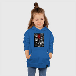 Толстовка детская хлопковая Гатс Чёрный мечник коллаж, цвет: синий — фото 2