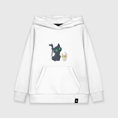 Детская толстовка-худи Судзумэ закрывающая двери Дайдзин кот / Белый – фото 1